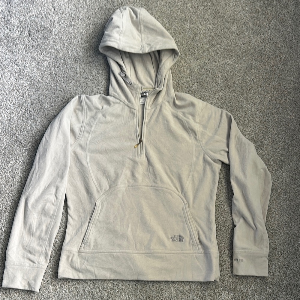 The North Face Cream Colored Performance Hoodie Sweatshirt